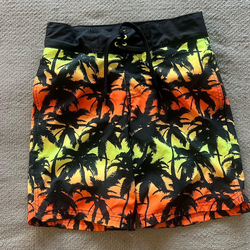 Tropical Sunset Swim Trunks boys size 10